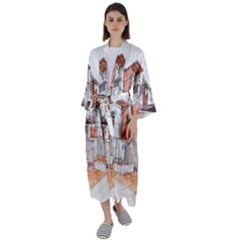 Rag-flats-onion-flats-llc-architecture-drawing Graffiti-architecture Maxi Satin Kimono