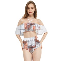 Rag-flats-onion-flats-llc-architecture-drawing Graffiti-architecture Halter Flowy Bikini Set 