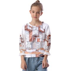 Rag-flats-onion-flats-llc-architecture-drawing Graffiti-architecture Kids  Cuff Sleeve Top