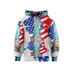 Statue Of Liberty Independence Day Poster Art Kids  Zipper Hoodie by Sudhe