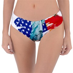 Statue Of Liberty Independence Day Poster Art Reversible Classic Bikini Bottoms by Sudhe