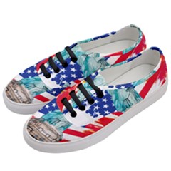 Statue Of Liberty Independence Day Poster Art Women s Classic Low Top Sneakers by Sudhe