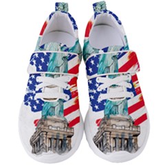 Statue Of Liberty Independence Day Poster Art Women s Velcro Strap Shoes by Sudhe