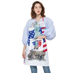 Statue Of Liberty Independence Day Poster Art Pocket Apron by Sudhe