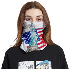 Statue Of Liberty Independence Day Poster Art Face Covering Bandana (two Sides) by Sudhe