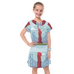 New-york-usa-liberty-landmark Kids  Drop Waist Dress by Sudhe