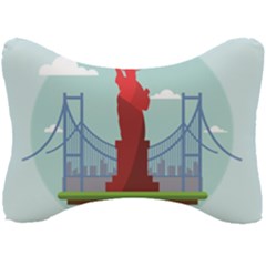 New-york-usa-liberty-landmark Seat Head Rest Cushion by Sudhe