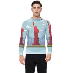 New-york-usa-liberty-landmark Men s Long Sleeve Rash Guard