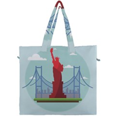 New-york-usa-liberty-landmark Canvas Travel Bag by Sudhe