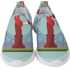 New-york-usa-liberty-landmark Kids  Slip On Sneakers by Sudhe