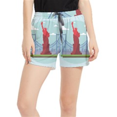 New-york-usa-liberty-landmark Runner Shorts by Sudhe