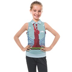 New-york-usa-liberty-landmark Kids  Sleeveless Polo Tee