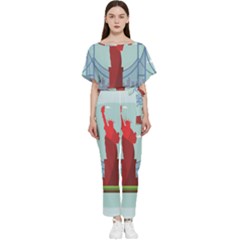 New-york-usa-liberty-landmark Batwing Lightweight Jumpsuit