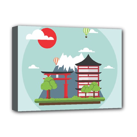 Japan-landmark-landscape-view Deluxe Canvas 16  X 12  (stretched)  by Sudhe