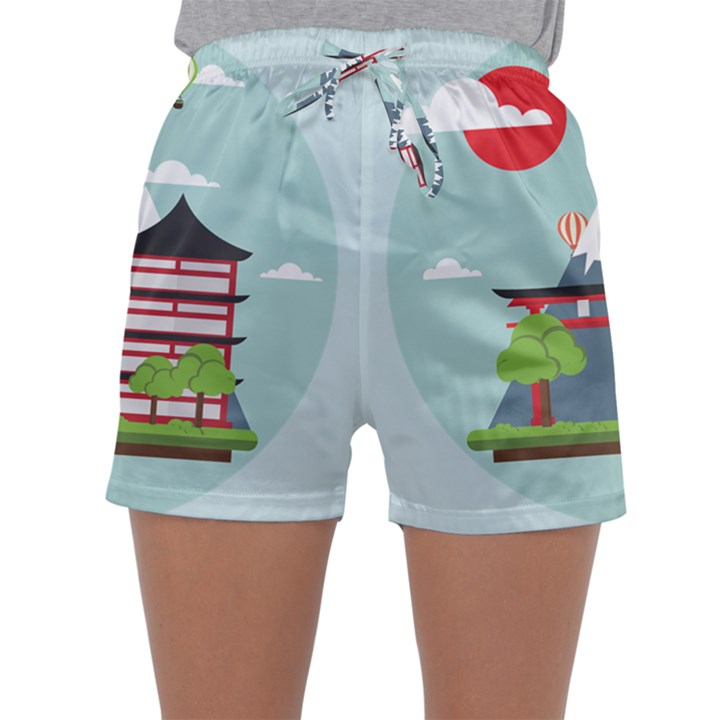 Japan-landmark-landscape-view Sleepwear Shorts