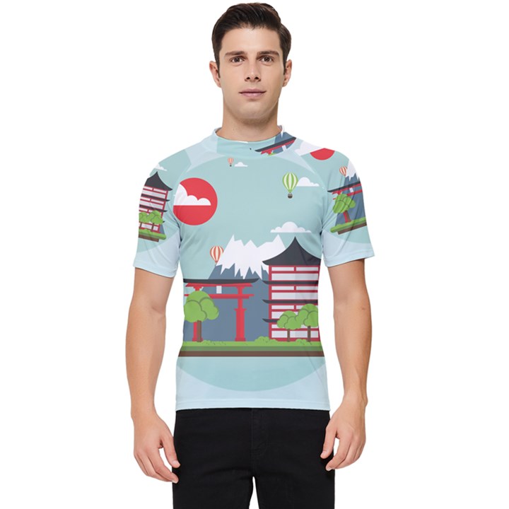 Japan-landmark-landscape-view Men s Short Sleeve Rash Guard