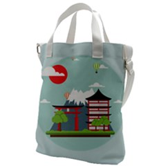 Japan-landmark-landscape-view Canvas Messenger Bag by Sudhe