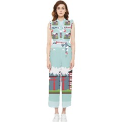 Japan-landmark-landscape-view Women s Frill Top Jumpsuit