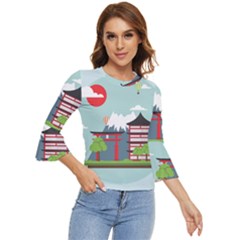 Japan-landmark-landscape-view Bell Sleeve Top