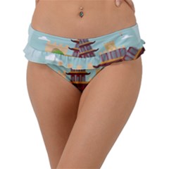 China-landmark-landscape-chinese Frill Bikini Bottom by Sudhe