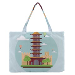 China-landmark-landscape-chinese Zipper Medium Tote Bag by Sudhe