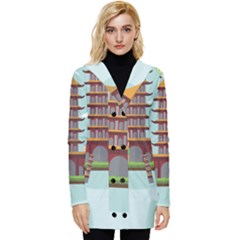 China-landmark-landscape-chinese Button Up Hooded Coat 