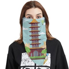 China-landmark-landscape-chinese Face Covering Bandana (triangle)