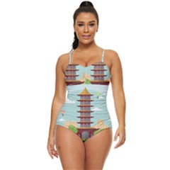 China-landmark-landscape-chinese Retro Full Coverage Swimsuit