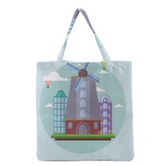 Amsterdam-landmark-landscape Grocery Tote Bag by Sudhe