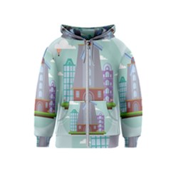 Amsterdam-landmark-landscape Kids  Zipper Hoodie by Sudhe