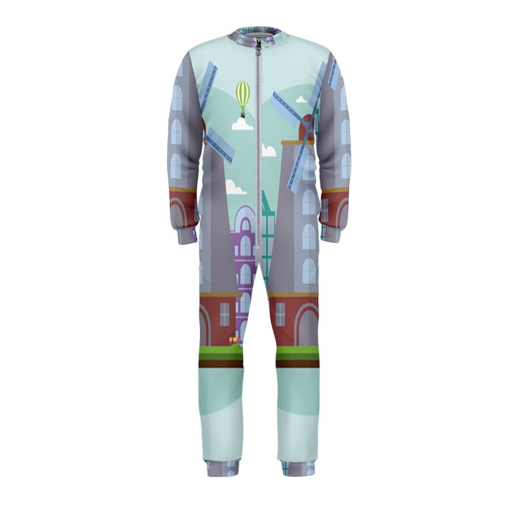 Amsterdam-landmark-landscape OnePiece Jumpsuit (Kids)