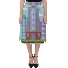 Amsterdam-landmark-landscape Classic Midi Skirt