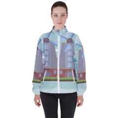 Amsterdam-landmark-landscape Women s High Neck Windbreaker by Sudhe