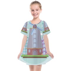 Amsterdam-landmark-landscape Kids  Smock Dress