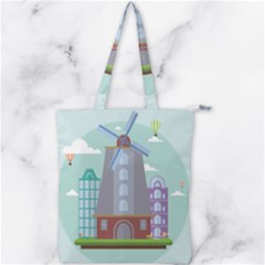 Amsterdam-landmark-landscape Double Zip Up Tote Bag by Sudhe