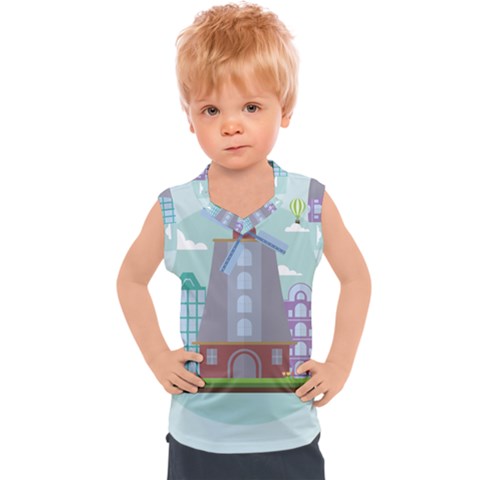 Amsterdam-landmark-landscape Kids  Sport Tank Top by Sudhe