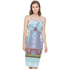 Amsterdam-landmark-landscape Bodycon Cross Back Summer Dress