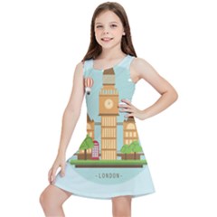 London-watch-landmark-england Kids  Lightweight Sleeveless Dress by Sudhe