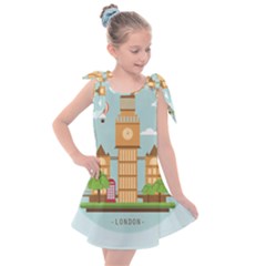 London-watch-landmark-england Kids  Tie Up Tunic Dress by Sudhe