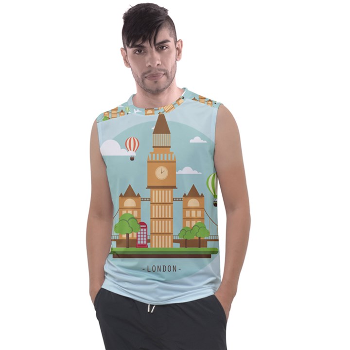 London-watch-landmark-england Men s Regular Tank Top