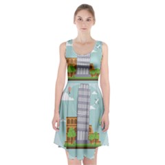 Roma-landmark-landscape-italy-rome Racerback Midi Dress