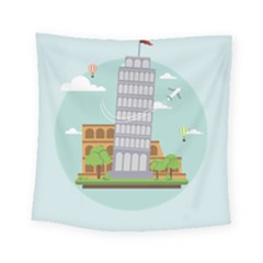 Roma-landmark-landscape-italy-rome Square Tapestry (small) by Sudhe