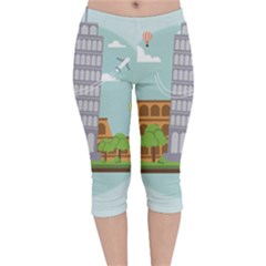 Roma-landmark-landscape-italy-rome Velvet Capri Leggings  by Sudhe