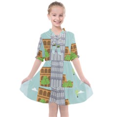 Roma-landmark-landscape-italy-rome Kids  All Frills Chiffon Dress by Sudhe