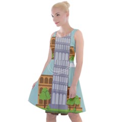 Roma-landmark-landscape-italy-rome Knee Length Skater Dress by Sudhe