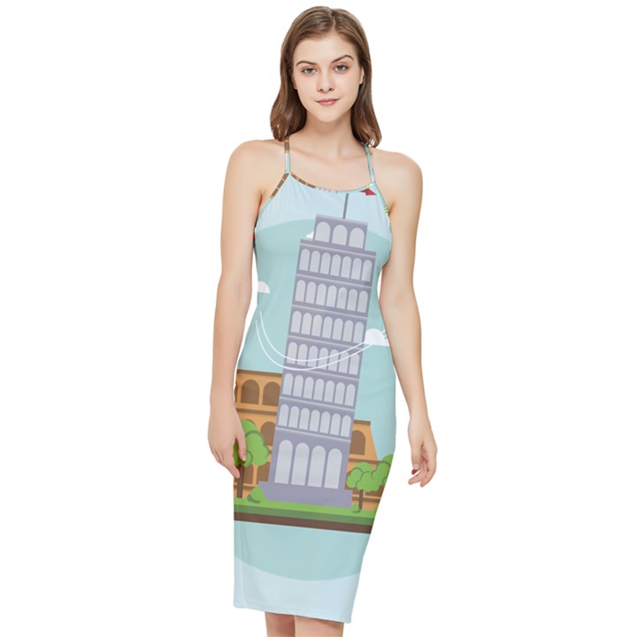 Roma-landmark-landscape-italy-rome Bodycon Cross Back Summer Dress