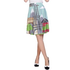 Paris-france-french-europe-travel A-line Skirt by Sudhe