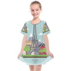 Paris-france-french-europe-travel Kids  Smock Dress by Sudhe