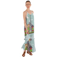 Paris-france-french-europe-travel Cami Maxi Ruffle Chiffon Dress by Sudhe