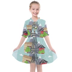 Paris-france-french-europe-travel Kids  All Frills Chiffon Dress